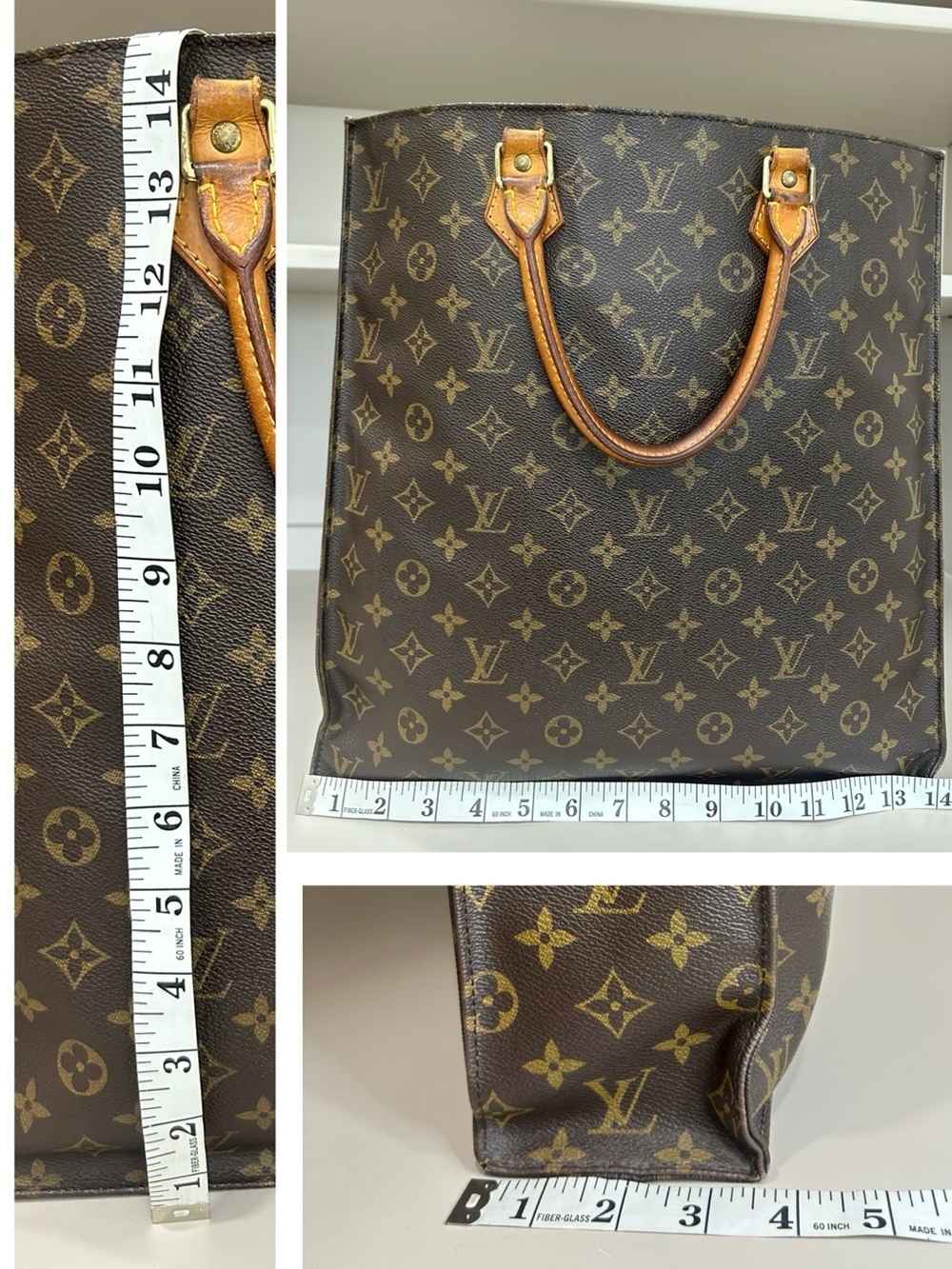 Authentic Vintage Louis Vuitton Monogram Sac Plat GM Tote Bag Handbag - Picture 17 of 17